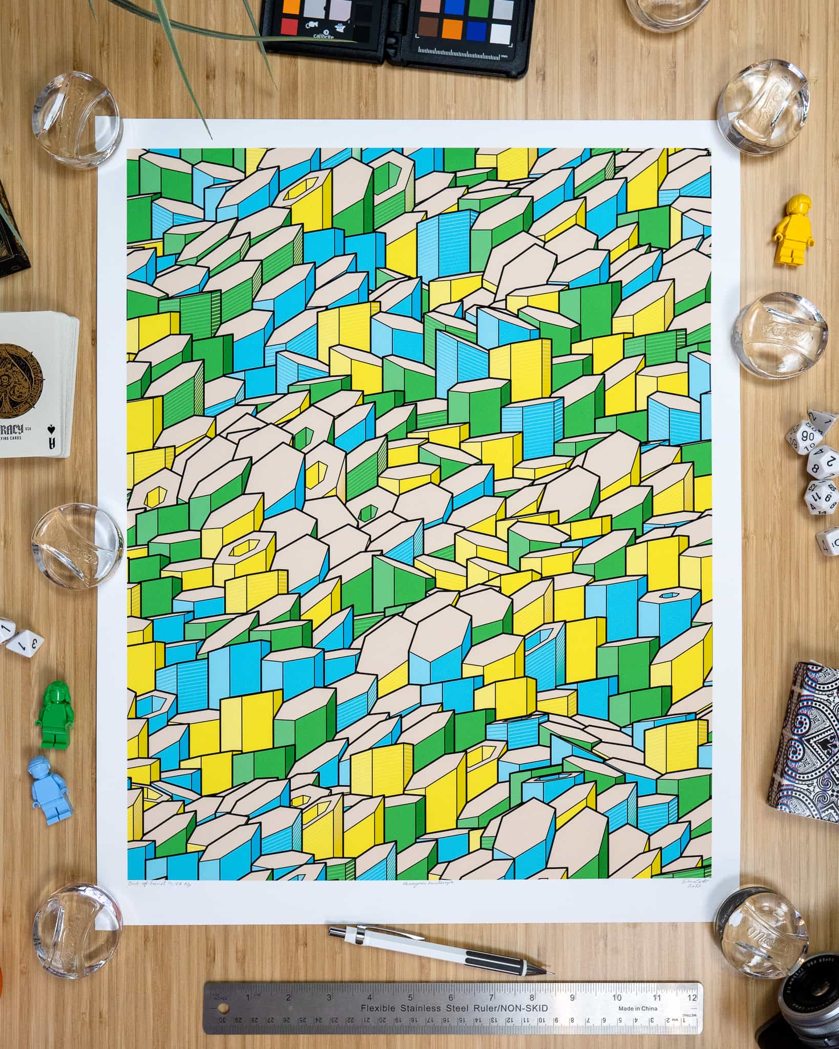 Hexagones Landscape - print of your mint