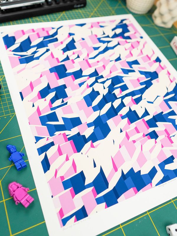 Hexagones Landscape Archive Print
