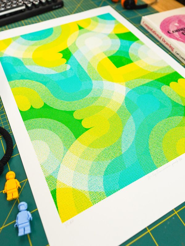80s Pop Dancerama Giclée Print 1/1, Cyan/Yellow