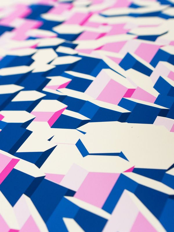 Hexagones Landscape Archive Print