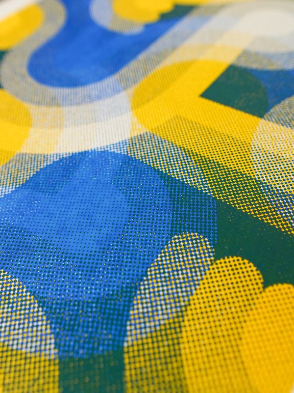 80s Pop Dancerama Screenprint, Blue/Yellow