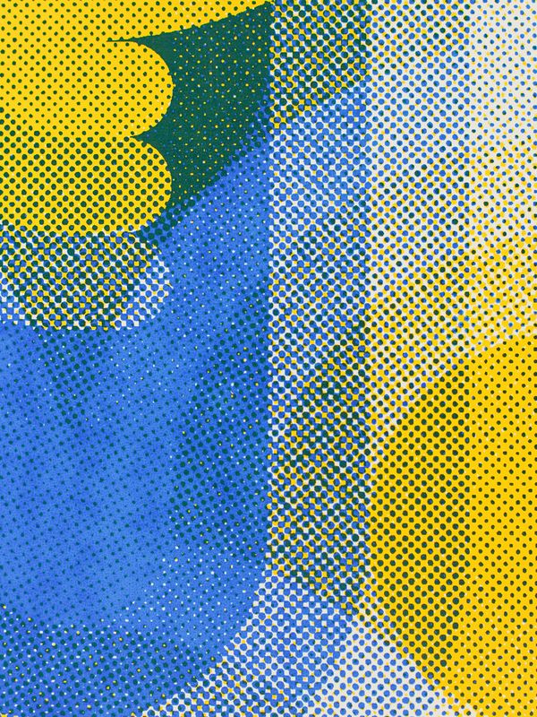 80s Pop Dancerama Screenprint, Blue/Yellow