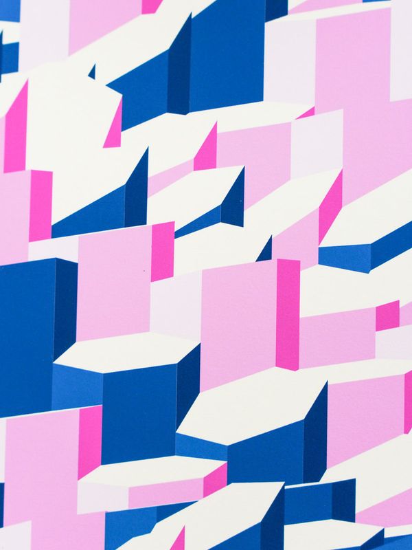 Hexagones Landscape Archive Print