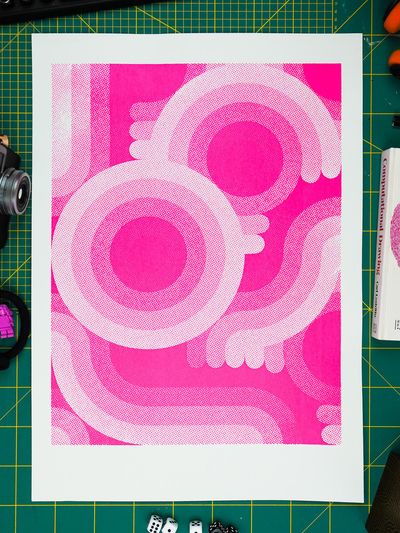 80s Pop Dancerama Screen Print, Pink - Misprint