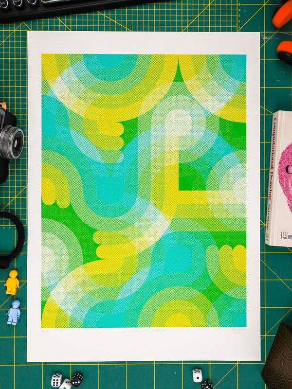 80s Pop Dancerama Giclée Print 1/1, Cyan/Yellow