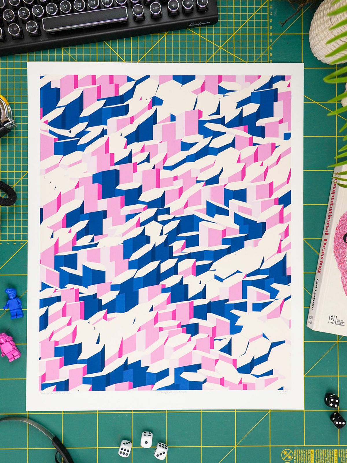 Hexagones Landscape Archive Print