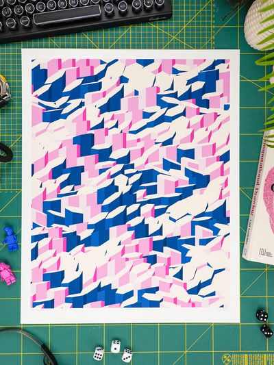 Hexagones Landscape Archive Print